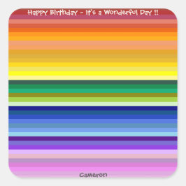 Det är ett regnbåge Party, Rand Mönster i flera Fä Fyrkantigt Klistermärke