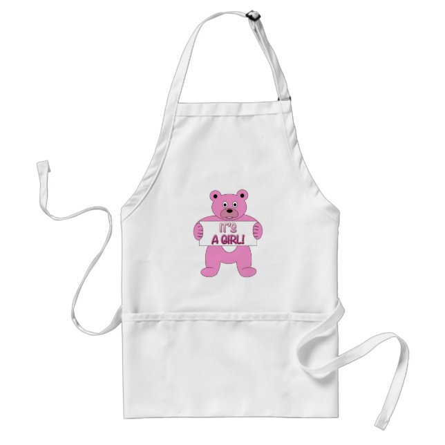Det är ett Rosa Bear för flickor Förkläde (Framsidan)