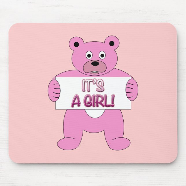 Det är ett Rosa Bear för flickor Musmatta (Framsidan)