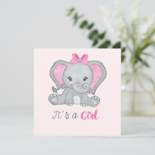 Det är ett Rosa Photo Elephant Birth-meddelande