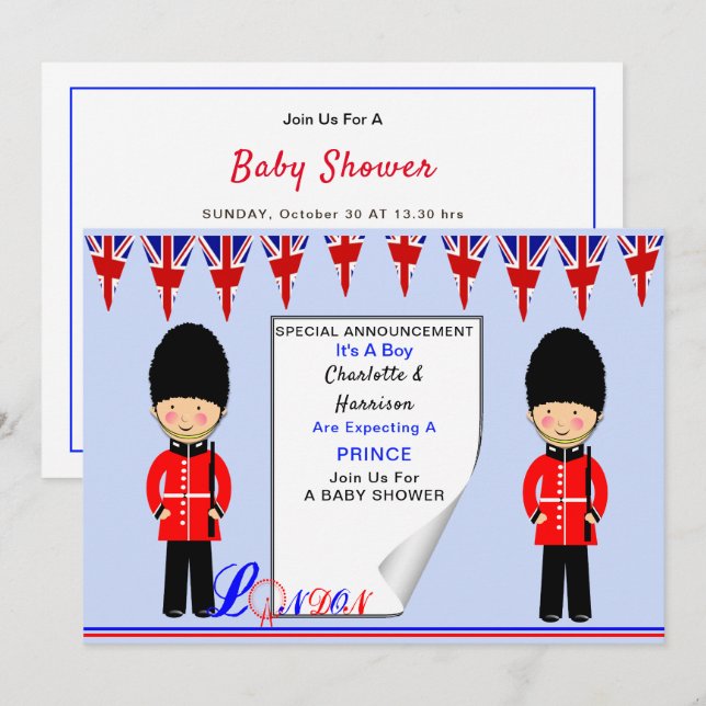 Det är ett Royal prins London Theme Baby Shower Inbjudningar (Fram/baksida)