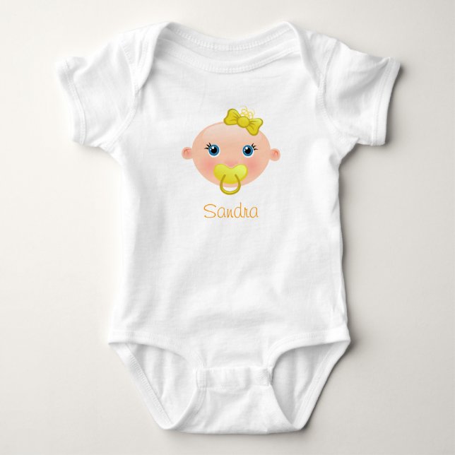 Det är ett tjejbabyansikte gult t-shirt (Framsida)