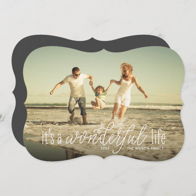 Det är ett underbart Life Calligraphy-skript Julkort (Fram/baksida)