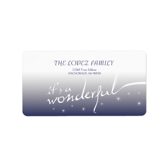 Det är ett underbart liv, helgdag adressetikett (Framsidan)