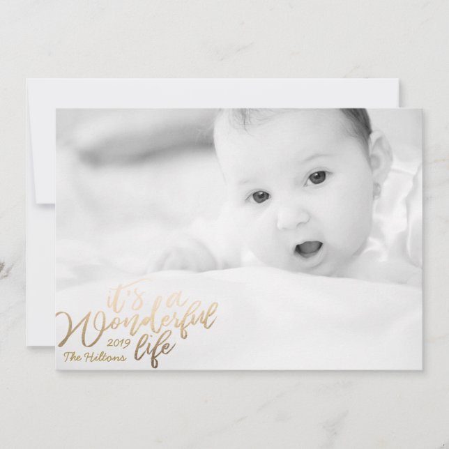 Det är ett underbart liv Julfoto från Foil Guld Julkort (Framsida)