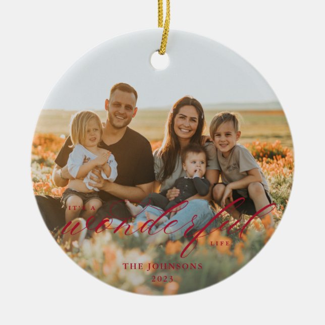 Det är ett underbart liv Keramic Ornament Red (Framsidan)