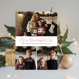 Det är ett underbart liv Ugly Sweater-julfoto Julkort