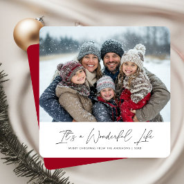 Det är ett underbart Red-familjefoto i livet Julkort