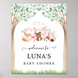 Det är ett välkomstbesök för en flicka Woodland Ba Poster