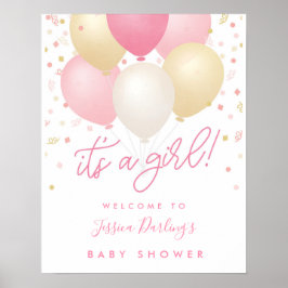 Det är ett välkomstPoster för Rosa Baby Shower Poster
