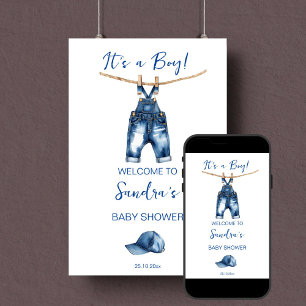Det är ett välkomstskylt för en blå jeans babydusc poster