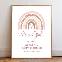 Det är ett välkomsttecken för en tjej Boho Rainbow Poster