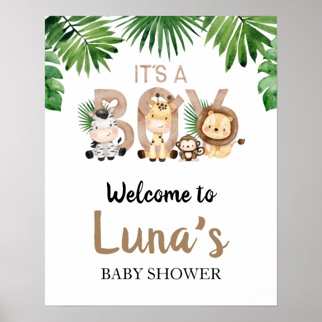 Det är ett välkomsttecken för pojken Safari Baby S Poster (Framsidan)