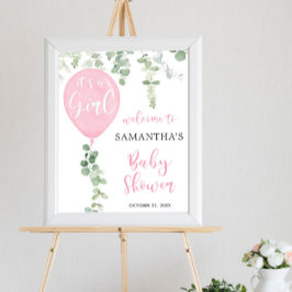 Det är ett välkomsttecken för rosa-ballonger för b poster