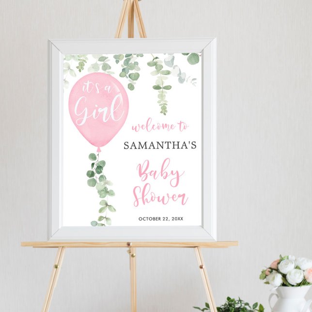 Det är ett välkomsttecken för rosa-ballonger för b poster (Skapare uppladdad)