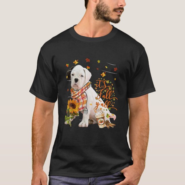 Det är Fall Y All Boxer Hund Thanksgiving Hallowee T Shirt (Framsida)