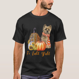 Det är Fall Y all Cairn Terrier Hund Leopard Pumpk T Shirt