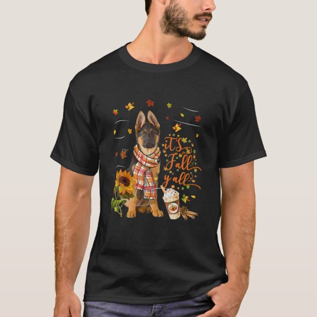 Det är Fall Y All German Shepherd Hund Thanksgivin T Shirt (Framsida)
