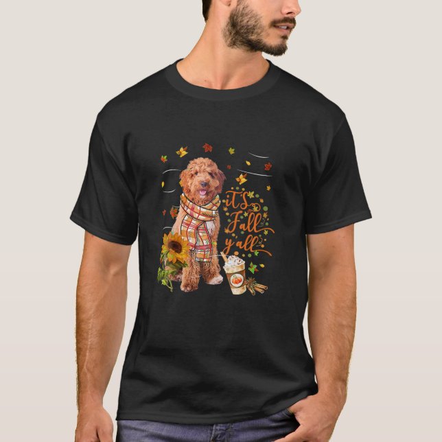 Det är Fall Y All Irish Doodle Hund Thanksgiving T Shirt (Framsida)