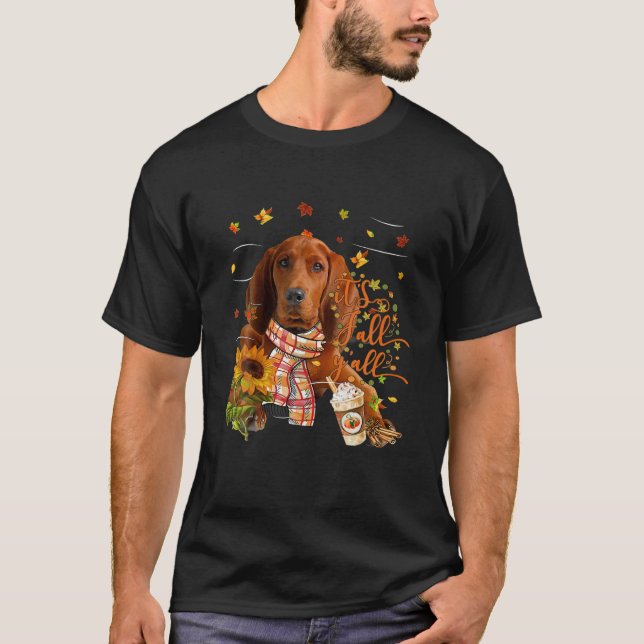 Det är Fall Y All Redbone Coonhound-Thanksgiving T Shirt (Framsida)