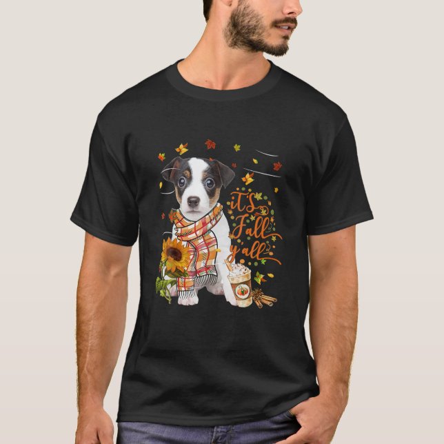 Det är Fall Y All Russell Terrier-Thanksgiving T Shirt (Framsida)
