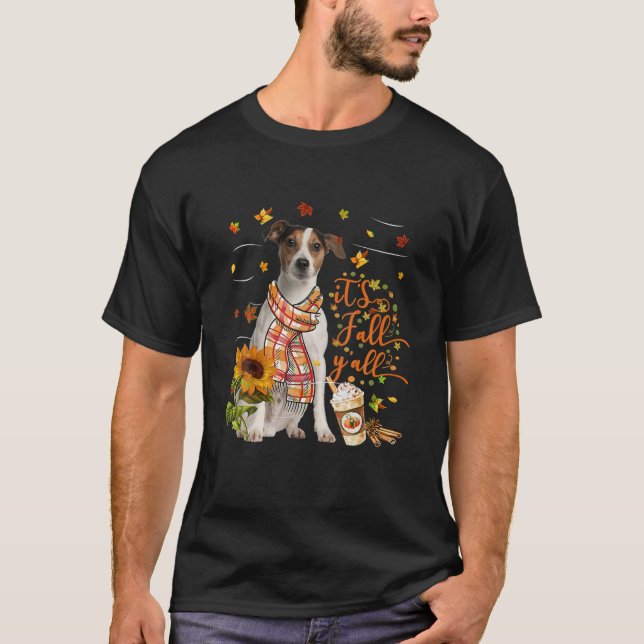 Det är Fall Y All Russell Terrier-Thanksgiving T Shirt (Framsida)
