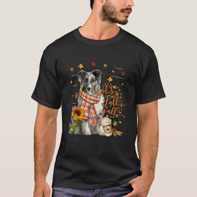 Det är Fall Y All Shetland Sheepdog-Thanksgiving T Shirt (Framsida)