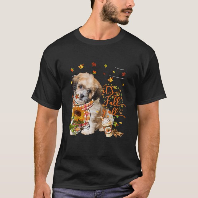 Det är Fall Y All Shichon Hund Thanksgiving Hallow T Shirt (Framsida)