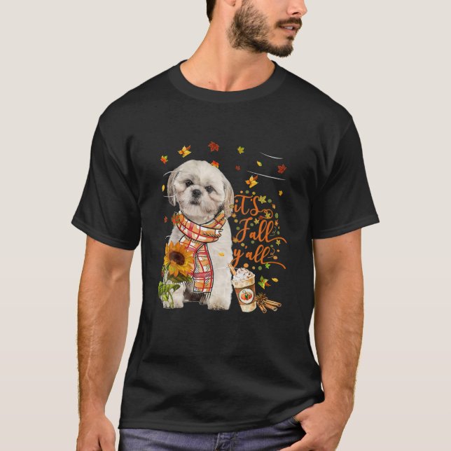Det är Fall Y All Shih Tzu Hund Thanksgiving T Shirt (Framsida)