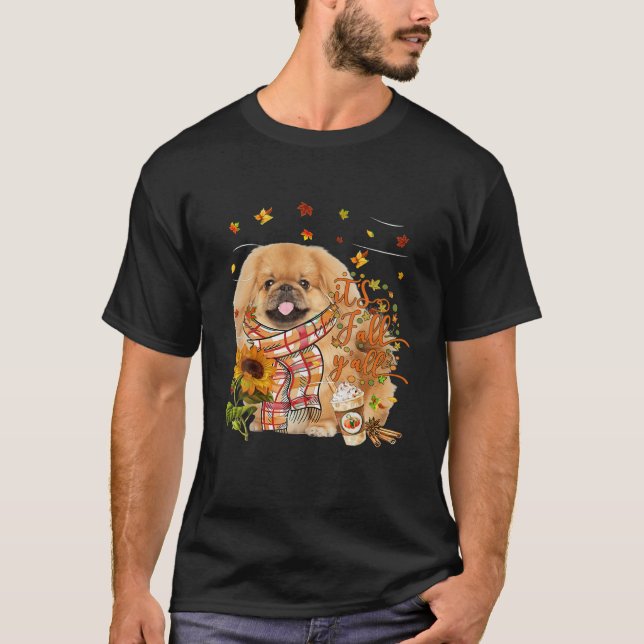 Det är Fall Y All TAN Pekingese Hund Thanksgiving T Shirt (Framsida)