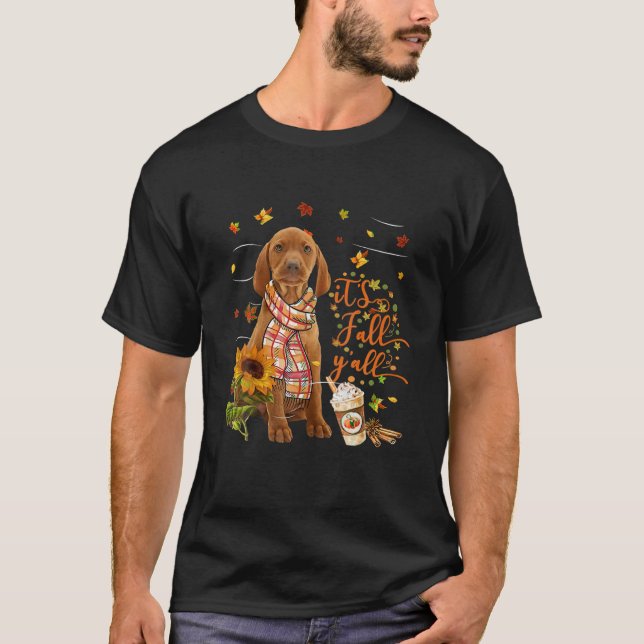 Det är Fall Y All Vizsla Hund Thanksgiving Hallowe T Shirt (Framsida)