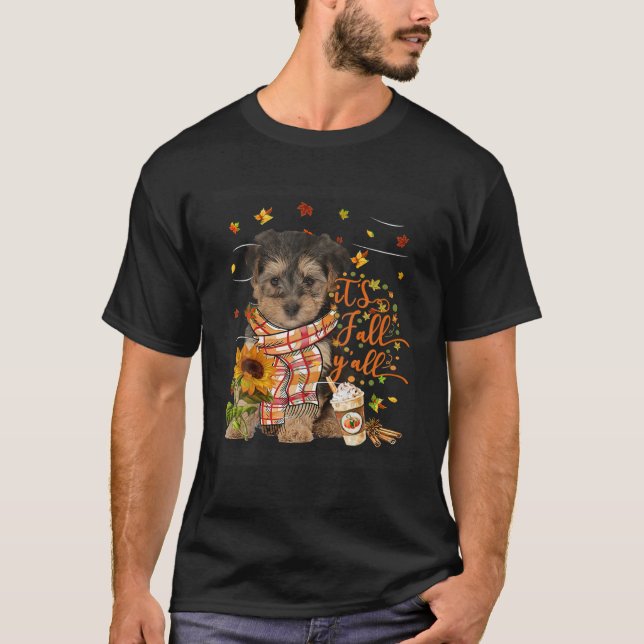 Det är Fall Y All Yorkipoo Hund Thanksgiving T Shirt (Framsida)