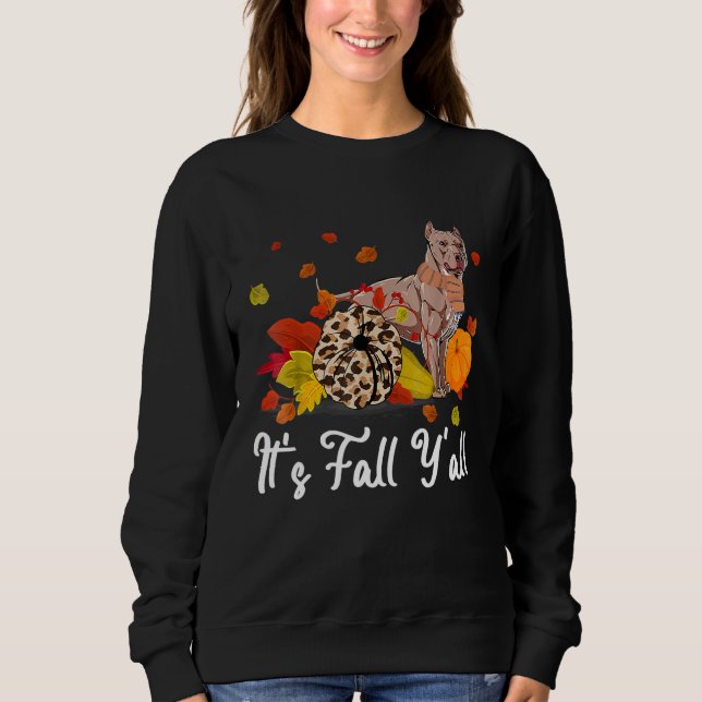 Det är Fall Y'all American Bully Hund Thanksgiving T Shirt (Framsida)