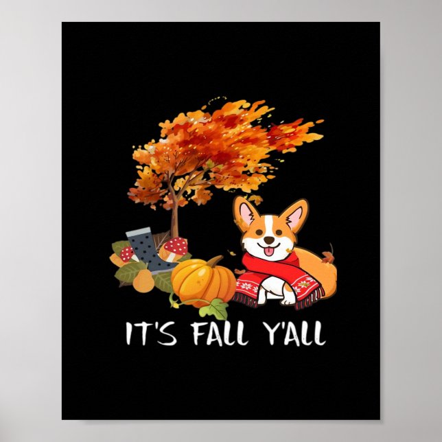 Det är Fall Y'all Autumn Coola Graphic Poster (Framsidan)