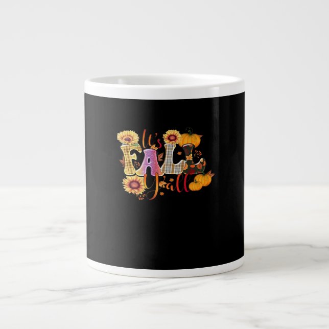 Det är Fall Y'all Autumn Design Minimum Clean Jumbo Mugg (Framsidan)