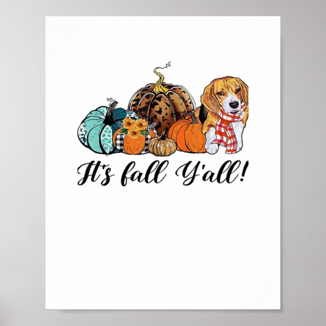 Det är Fall Y'all Beagle Cute Hund älskare Fall Th Poster (Framsidan)