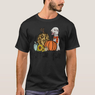 Det är Fall Y'all Bedlington Terrier Leopard Pumpk T Shirt