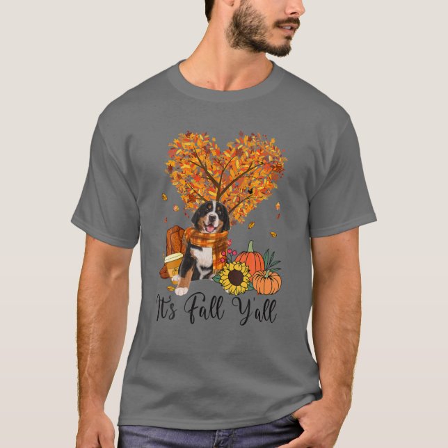 Det är Fall Y'all Bernese Mountain Hund Thanksgivi T Shirt (Framsida)