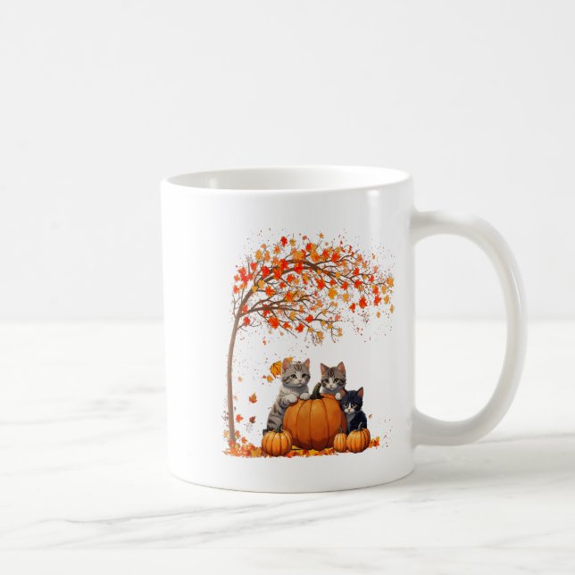Det är Fall Y'all Cat Löv Fall Träd Hej Hösten Kaffemugg (Höger)