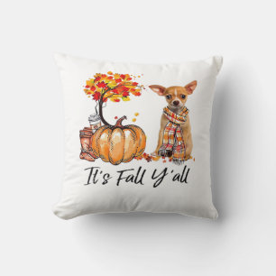 Det är Fall Y'all Chihuahua Hund Halloween Kudde
