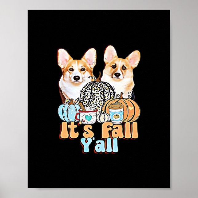 Det är Fall Y'all Corgis Unique Aesthetic Poster (Framsidan)