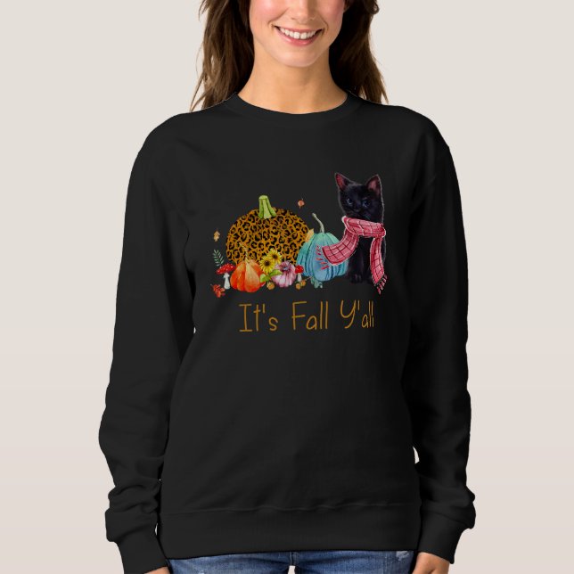 Det är Fall Y'all Cute Fall Scarf Pumpkin T Shirt (Framsida)
