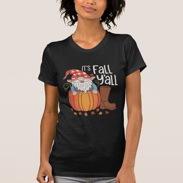 Det är Fall Y'all Cute Gnomes Pumpkin Autumn T Shirt (Framsida)