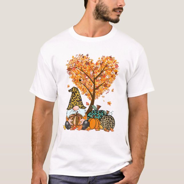 Det är Fall Y'all Cute Gnomes Pumpkin Autumn Träd  T Shirt (Framsida)