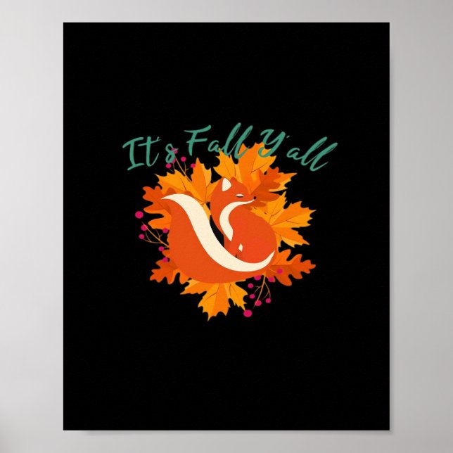 Det är Fall Y'all Cute Hösten Träd Höst löv Poster (Framsidan)
