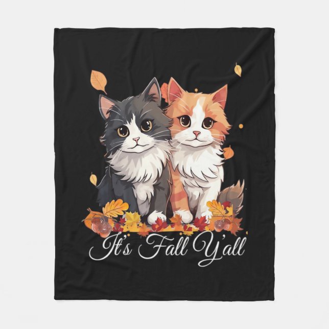 Det är Fall Y'all Cute Kittens Fleecefilt (Framsidan)