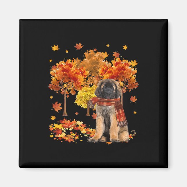 Det är Fall Y'all Cute Leonberger Autumn Träd Fall Magnet (Framsidan)