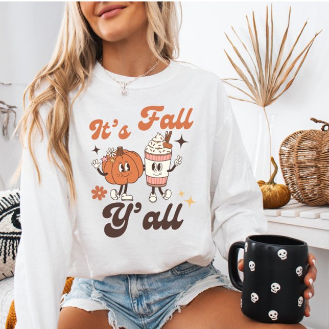 Det är Fall Y'all - Cute Pumpkin & PSL T Shirt (Skapare uppladdad)