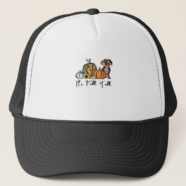 Det är Fall Y'all Dachshund Funny Avslappnad Keps (Framsida)
