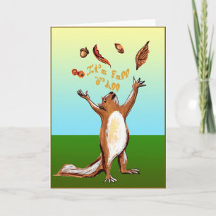 Det är Fall Y'All Fabric Font Squirrel Nöt Löv Kort
